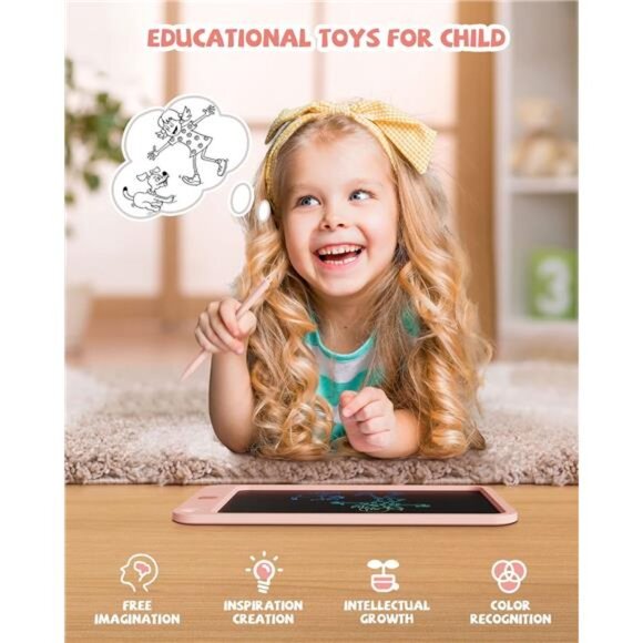 LCD Writing Tablet 10Inch,Toys for 3 4 5 6 7 8 9 10 Year Old Boys Girls,Colorful - Picture 3 of 7